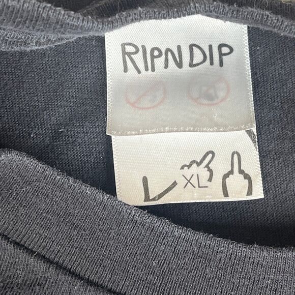 RipNDip T Shirt Mens Large Black Graphic Portrait Cat Print Streetwear Skate - Picture 4 of 9